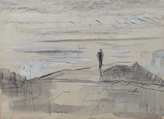 Roger Furse (1903-1972), theatrical interest charcoal and mixed media, Scene from Hamlet, signed and inscribed in pencil, 24 x 33cm. Condition - fair to good